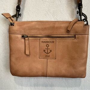 Harbour 2nd Leather Camel Brown Shoulder Hobo Bag Multi-Pockets Convertible